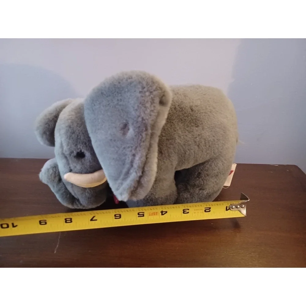 Vintage Dakin Elephant Plush Grey Stuffed‎ Animal Large Ears Red Tag 1980s 1990s